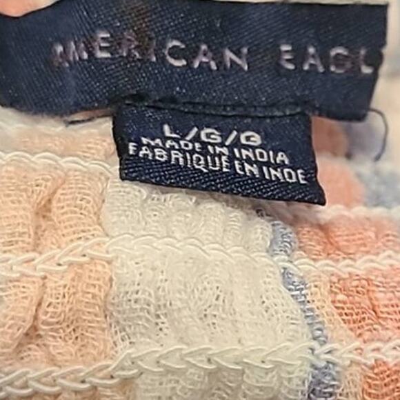American Eagle Women’s Off Shoulder Smocked Peasant Top – Size Large - Picture 6 of 6